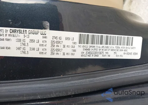 2014 Dodge Grand Caravan Sxt z USA, uszkodzony, nr VIN 2C4RDGCG3ER153675